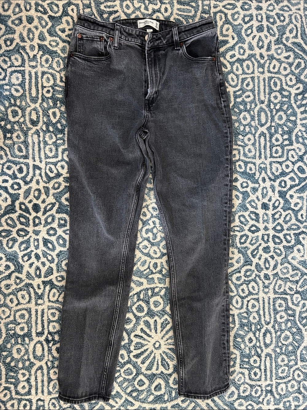 Abercrombie & Fitch Black Washed Straight Jeans